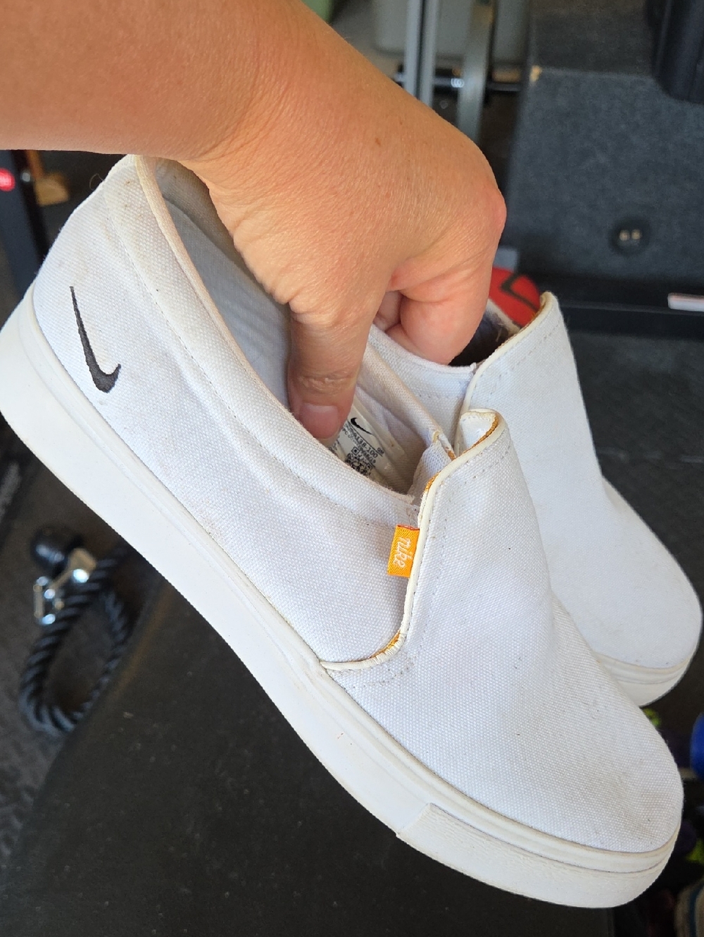 Nike White Slip-On Canvas Sneakers